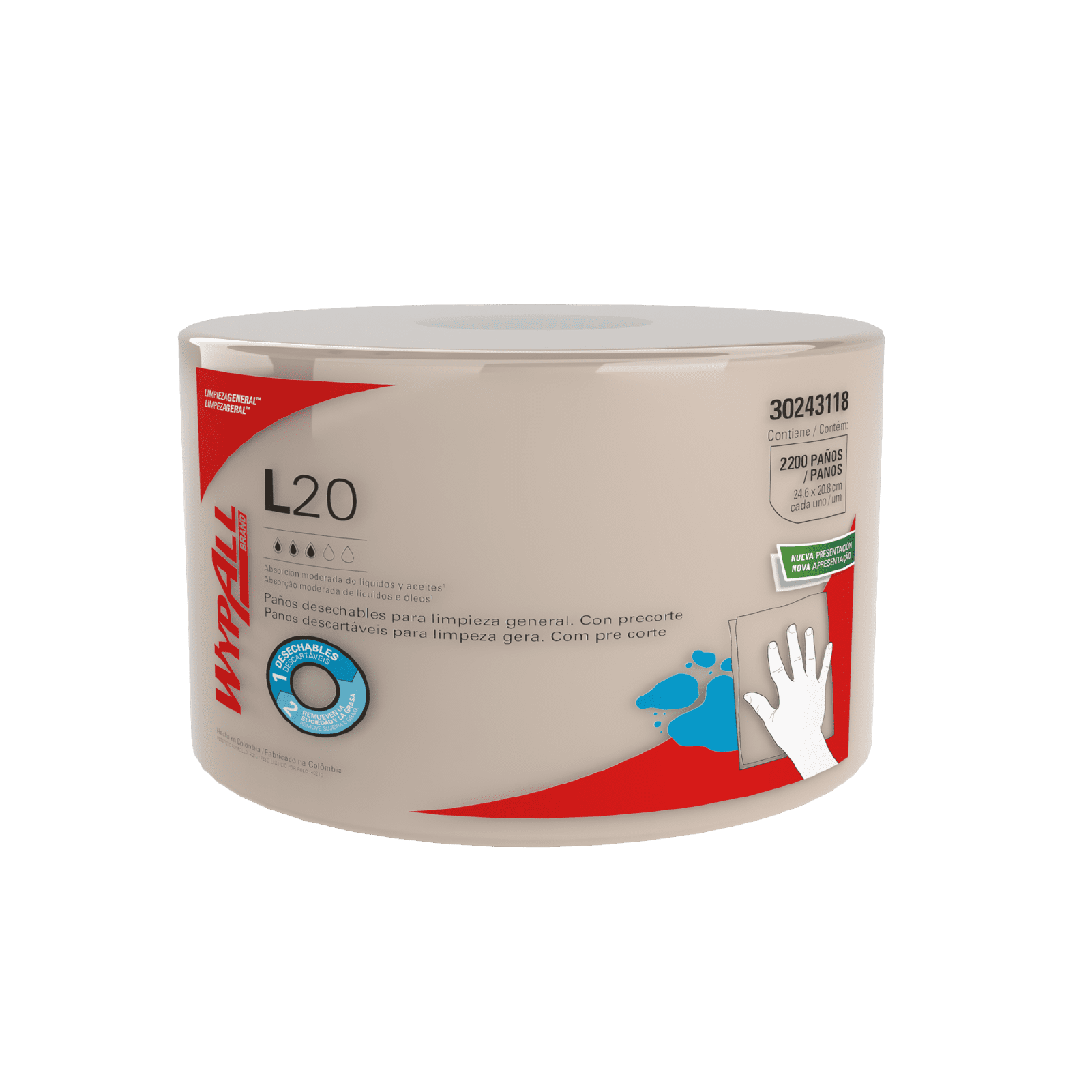 Paños de Limpieza L20 - Rollo Jumbo