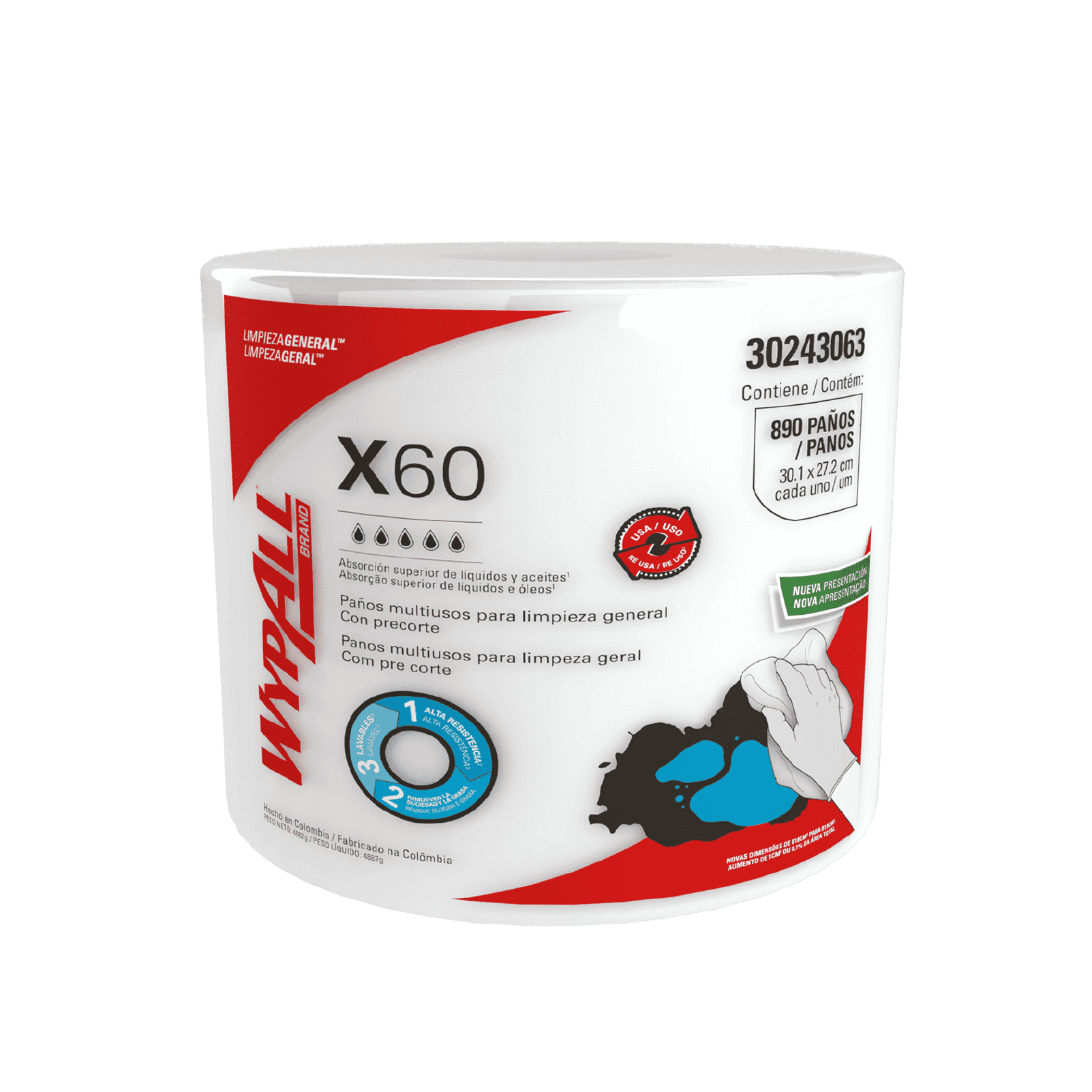 Paños de Limpieza X60 - Rollo Jumbo